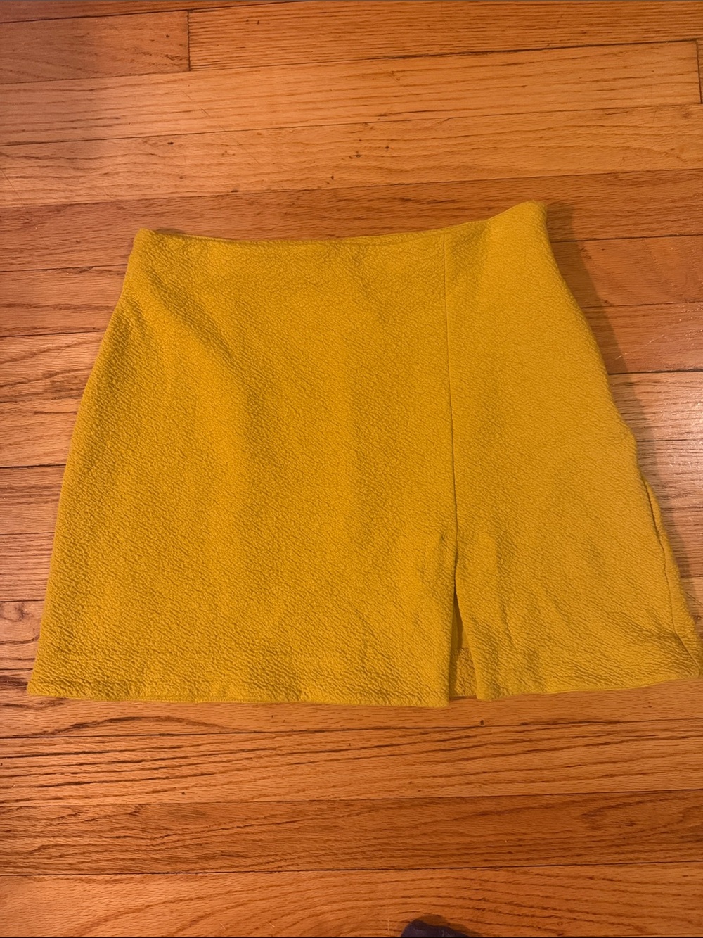 Maeve Yellow Mini Skirt with Textured Finish